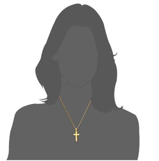 New minimalist cross necklace pendant accessory with chain cross-border e-commerce AliExpress simple smooth surface