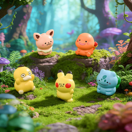 6-piece Mini Pok É Mon Resin Doll Set - Cute Pikachu DIY Car Dashboard and Desktop Decoration, Fan Collectible Toys