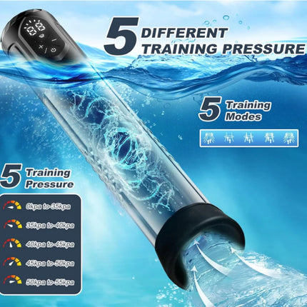 Electric Penis Pump Male Sex Toys With 5 Suction Modes and 5 Training Pressure Waterproof Male Enlarger Erection Masturbator