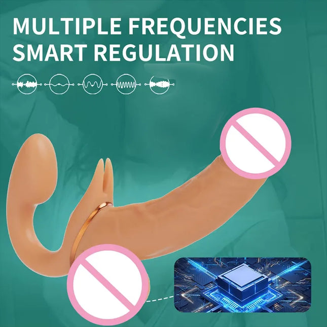 Telescopic Dildo Lesbian Vibrator Strapless Strap-on for Women Double-Headed G-Spot Vibrating Vagina Prostate Massager Sex Toys