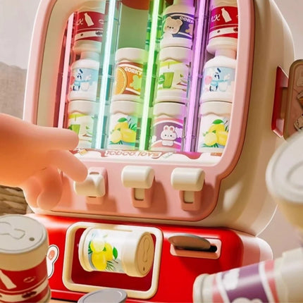 Auto Drinks Vending Machine Toys Children Coin Operated Game Simulation Mini Beverage Machine Kids Pretend Play Christmas Gifts