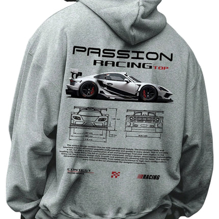 3D Car Print Men's Fashion Long Sleeve Casual Sports Hoodie Sweatshirt, Suitable For Autumn And Spring Outdoor Sports