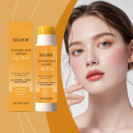 Turmeric Lemon Lip Balm Brightening Moisturizing Softens Lip Skin Protective Lip Care Cream for Dry Chapped Lips Daily Hydrating