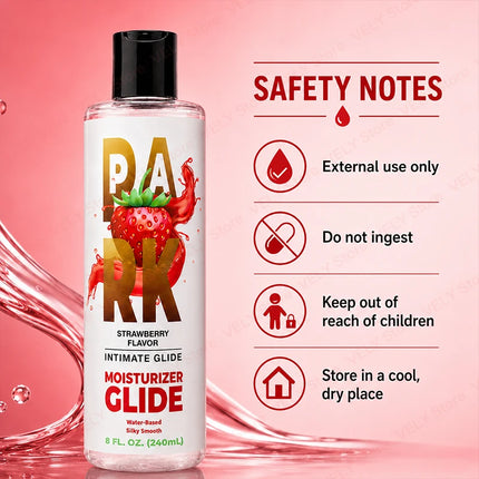 Strawberry Water-Based Lube 240ml - Smooth Non-Sticky Long-Lasting Personal Lubrication, Large Size Intimate Gel, Sex Lubricant for Couples, Lubes for Couples, Lubrication for Toys, Women, Bedroom Fun, Romantic Nights, Solo P