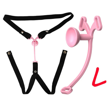 Metal Sissy Chastity Cage FUFU Clip Men Chastity Belt Flat Penis Curved Hook Bondage Go out Anti-off Elastic Band Erotic Sex toy