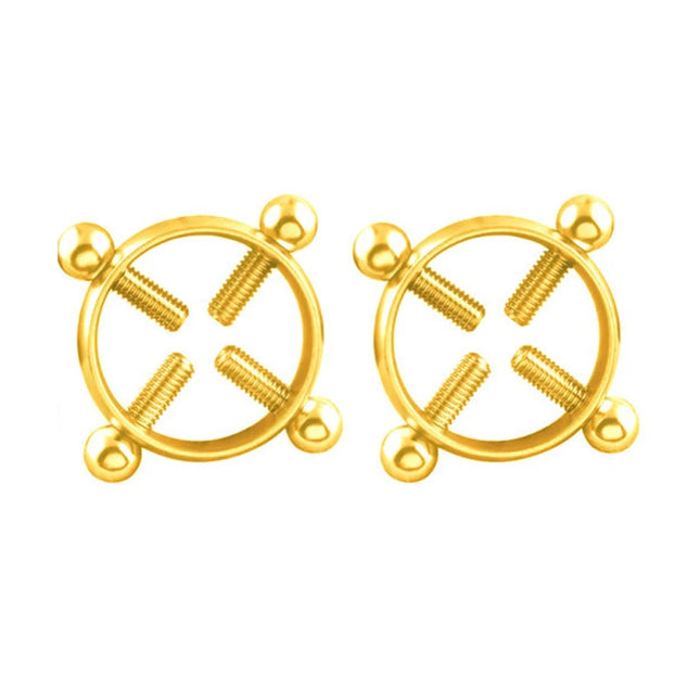 1 Pair 2 Pcs Stainless Steel Round Non Piercing Nipple Ring Shield Body Piercing Jewelry Nipple Clamps Adult Game for Women