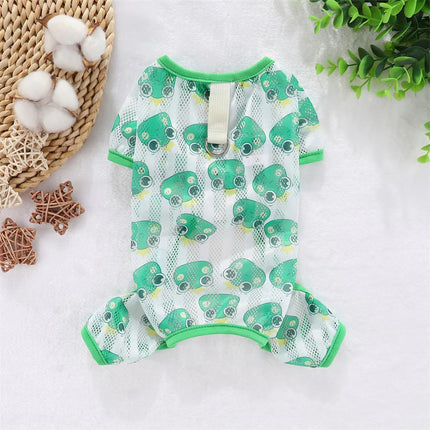 Dog Clothes Summer Mesh Jumpsuit Pajamas Pet Dog Onesie Tracksuit For Small Medium Dogs Dachshund York Puppy Bodysuit Overalls L