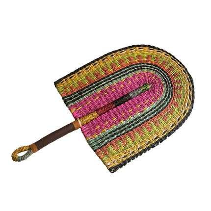 Seaweed Weaving Fan Nordic Hand Woven Africans Elements Fans Portable Sturdy Handheld Straw Fan For Party Wall Decoration