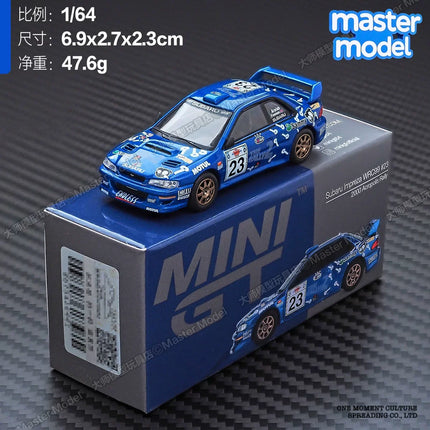 MINI GT 1:64 Subaru Impreza WRC Rally Car 1998 Monte-Carlo 3rd Place No 3 Blue Diecast Collectible Model Car for Car Enthusiasts