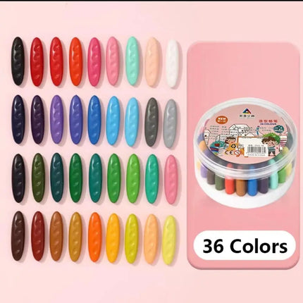 12/24/36 Colors Plastic Plastic Crayon Washable Erasable Colored Crayon Do Not Dirty Hands Peanut Shaped Oil Painting Stick Gift
