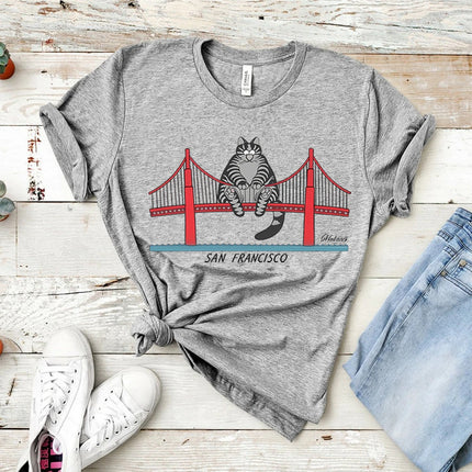 Project Hail Mary Shirt Ryan Gosling B Kliban Cat San Francisco Bridge Graphic Tee Sci Fi Novel Fan Shirt Jazz Hands Funny Tops