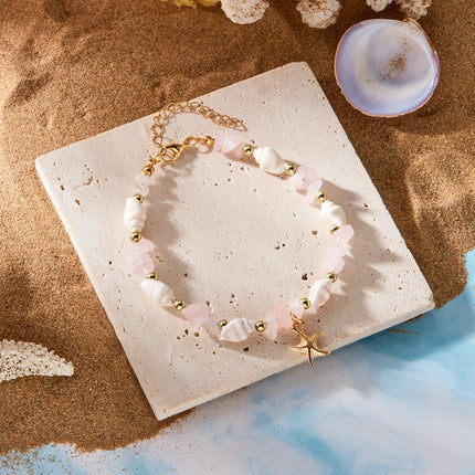Boho Irregular Gravel Beaded Stone Anklets For Women Summer Ocean Beach Handmade Ankle Bracelet Foot Leg Chain Gift Accessories