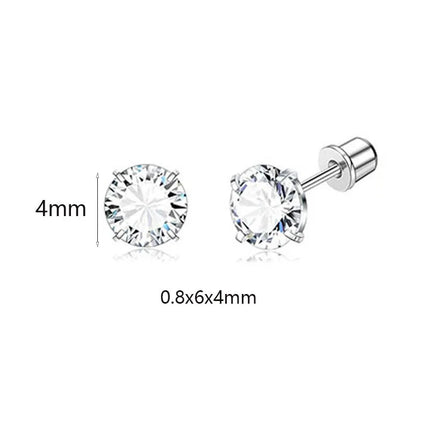 Hypoallergenic Spiral Earrings for Ladies Surgery Steel Cute Heart CZ Flowers Pearl Ball Small Stud Earrings for Girls