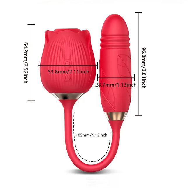 Thrusting G Spot Anal Vibrators Rose Sucking Sex Toys Dildo Vibrator for Women Stimulator Female Vibrating Egg Adult Toys,Gifts