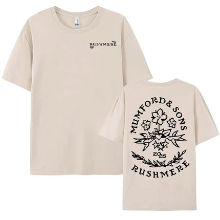 RUSHMERE Album 2025 Graphic T-shirt Folk Rock Band Mumford & Sons Printing Tshirts Cotton Men Women Summer T Shirts Hip Hop Tees