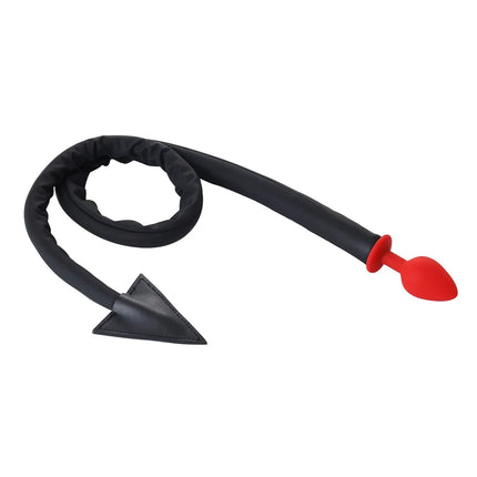 Metal Anal Plug PU leather Whip Anal Sex Devil Tail Cosplay Butt Plug Adult Games Anal Sex Toys for Couples Men and Women
