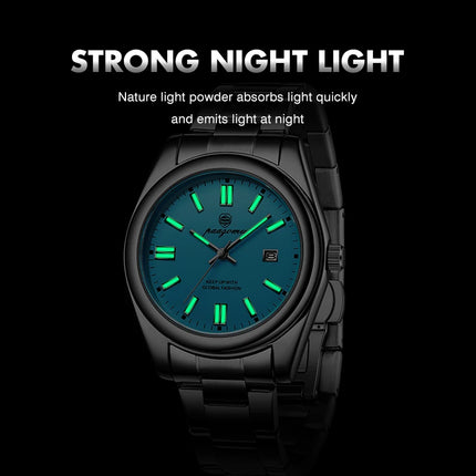 PAAZOMU  Luxury Fashion Man Clock Top Business Waterproof Luminous Date Week Men's Watches Quartz Stainless Steel Men Wristwatch