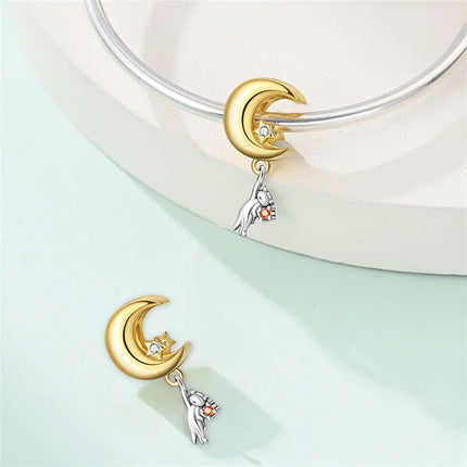 Original Charms Beads 925 Sterling Silver Golden Leopard Firefly Butterfly Hot Air Balloon Beads Fit DIY Bracelet Fine Jewelry