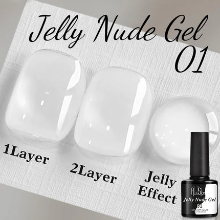 AWStorG 7.5ml Milky Jelly White Gel Nail Polish Translucent Semi Permanent Soak Off UV LED Gel Varnish Manicure Nail Art