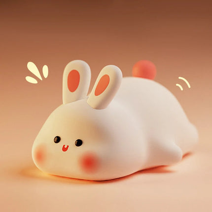 Baby Silicone Capybara Night Lights Portable USB Rechargeable Animal Touch Control Lamp Timing Function For Room Decor Funny Toy