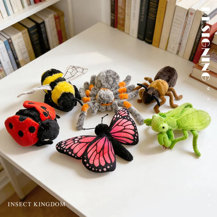 Delicate Cute Insects Plush Toys Funny Lifelike Spider Butterfly Ant Bee Ladybug Mantis Doll Office Desktop Pets Kids Game Props