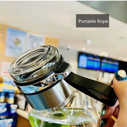 Large Capacity Glass Water Bottle Transparent Milk Juice Cup  for Tour Outdoor Sports and Travel Leak Glass Bottle