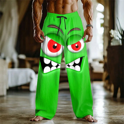 New Fashionable 3D Custom Print Casual Pants Men's New Fashionable Outdoor Straight-Leg Pants Drawstring Design Relaxed Fit