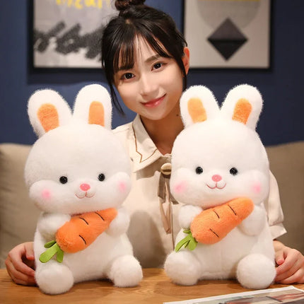 Nice Kawaii Carrot Rabbit Plush Toys Adorable Bunny Dolls Stuffed Pillow Soft Animal Cushion Girls Kids Birthday Christmas Gifts
