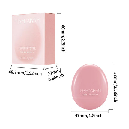 HANDAIYAN 5-Color Matte Pink Pebble Blush Waterproof & Sweat-Resistant Easy Application Dual-Use for Lips & Cheeks