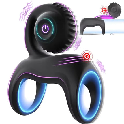 Spiral Cock Ring Vibrator 10 Vibration Clitoris Stimulation Penis Ring Male Delay Ejaculation Chastity Cage Sex Toy for Couples