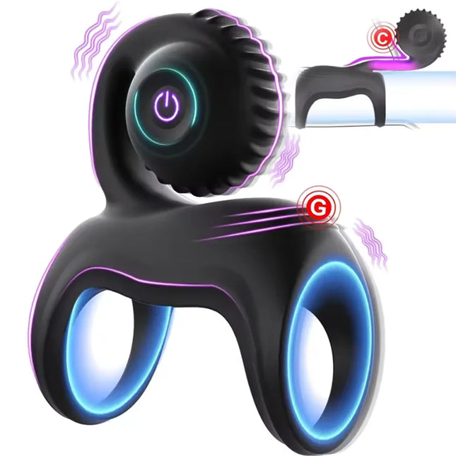 Spiral Cock Ring Vibrator 10 Vibration Clitoris Stimulation Penis Ring Male Delay Ejaculation Chastity Cage Sex Toy for Couples