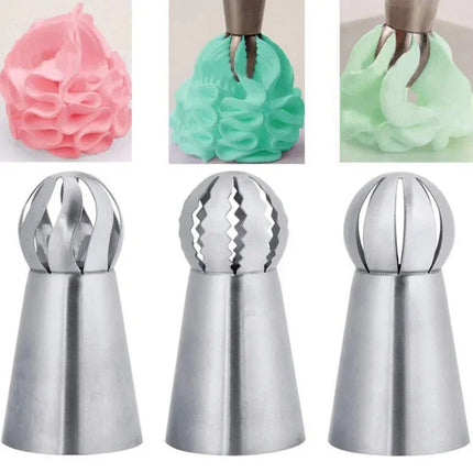 Stainless Steel Pleated Skirt Piping Nozzles Set - Stainless Steel Russian Nozzles Tips Piping Set Cake Decorating Toolkit