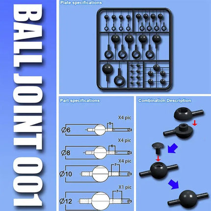Resin Figure Ball Joint Parts Connector For MG RG HG Model Figures Model Detail Mobility Action Up Kits Hobby Toys Accessories