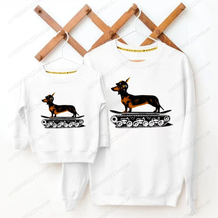 Girls Sweatshirts Kids Boys Dachshund Teckel Funny Cute Dog Animal Printed Hoodies Child Clothing Autumn Long Sleeve Clothes