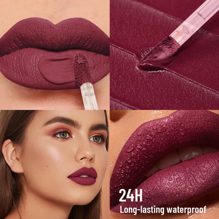 1pc Matte Nude Lipstick Smooth Texture Long-Lasting Water Resistance No Fading Ideal Christmas Gift Makeup for Women