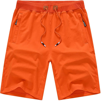 Drawstring Men's Cotton Shorts, Cozy Fit Slim Elastic Sports Shorts Man Casual Running Trendy Sweatpants Male Clothing