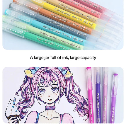 105Color Hand Account Gel Pen Languo Morandi Retro Pen Large-Capacity Color Handbook Pen For Student Painting Graffiti Writting