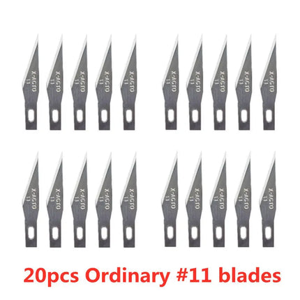20pcs Wood Carving Blades Cutter Knifes Craft Carve Tool Sculpture Utility Engrave Metal Woodcarve PCB Repair DIY Blade
