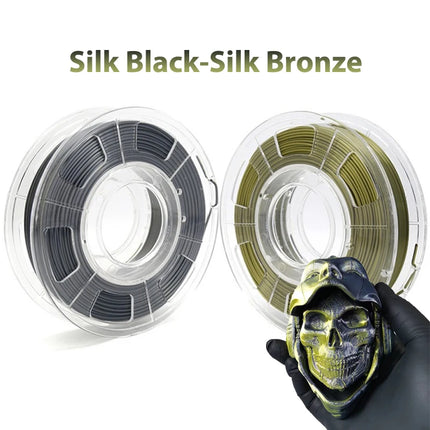 1.75mm Dual Color Silk Bronze Black PLA Filament 3D Printer Black Bronze 3D Printing Material Magic Two Colors 250g 500g 1Kg