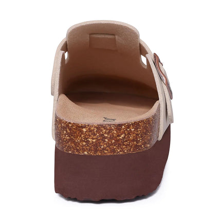 Kidmi New Women Clogs Men Clogs Suede Slippers Fashion Cork Footbed Leather Slippers Classic Mules Soft Antiskid House Slippers