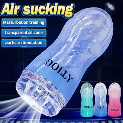 Silicone male masturbation device, adult male sex toy, transparent masturbation cup with suction pocket vaginal sex toy