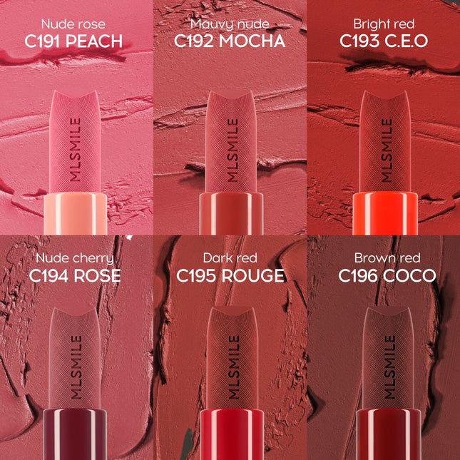 3-Piece Embossed Matte Lipstick Set, Long-Lasting and Hydrating, Easy Application for a Natural Look, Smooth Velvet Matte Finish