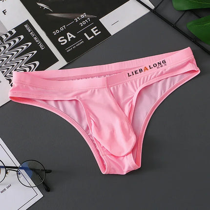 Men Briefs Soft Ice Silk Lingerie 3d Crotch Bikini Panties Low Waist Underwear Thin Seamless Translucent High Elastic Tanga Slip