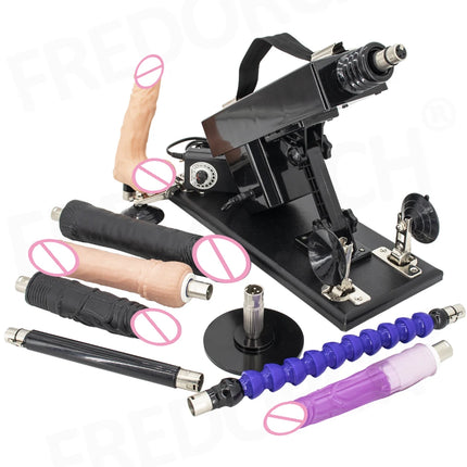 FREDORCH Sex Machine for Woman Adjustable Masturbating Pumping with 3XLR Accessories Sex Gun Love Machine for Men Adult Toys