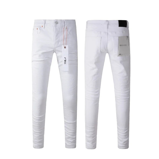 Spring New Men's White Skinny Jeans High Quality Slim Fit Trousers Streetwear Hip Hop Style Casual Fashion Stretch Denim Pants