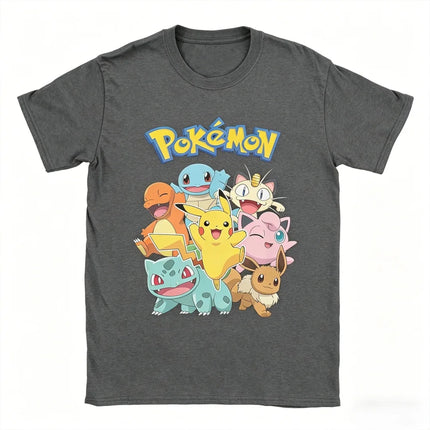 2026 Hot Sale Pokemon All Characters T-shirt Anime Cartoon Tee Men Women Casual Short Sleeve Summer Top for Fans Gift Cotton Top