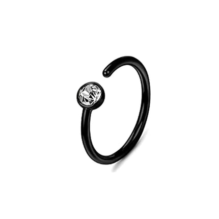 1Pcs 20G Nose Rings Hoop Surgical Stainless Steel Studs Screw L Shaped Nose Piercing Jewelry Women Black Woman and Man