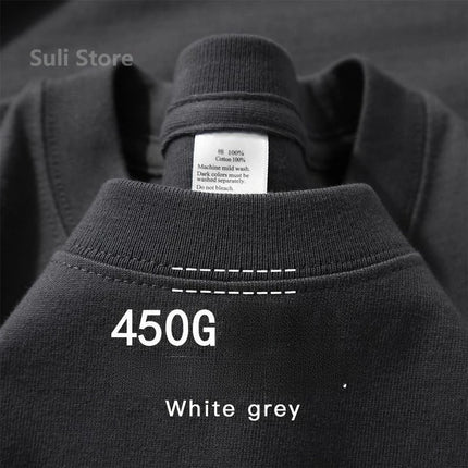 100% Cotton Unisex T-Shirts 450G High Quality White T-Shirts Tee Shirts Summer Blank T-Shirt For Men Camisetas Para Hombre