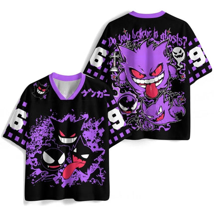Summer 2026 Pokemon Ghost "Ghost Legion" No. 69 Baseball Uniform Theme 3D Print Breathable Quick-Drying T-shirt Adult Family Top
