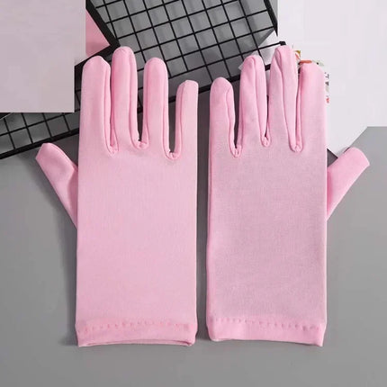 22cm Sexy Stretchy Elastic Short Finger Gloves Women Lady Bridal Wedding Drama Party    Accessory Halloween Costume Cosplay